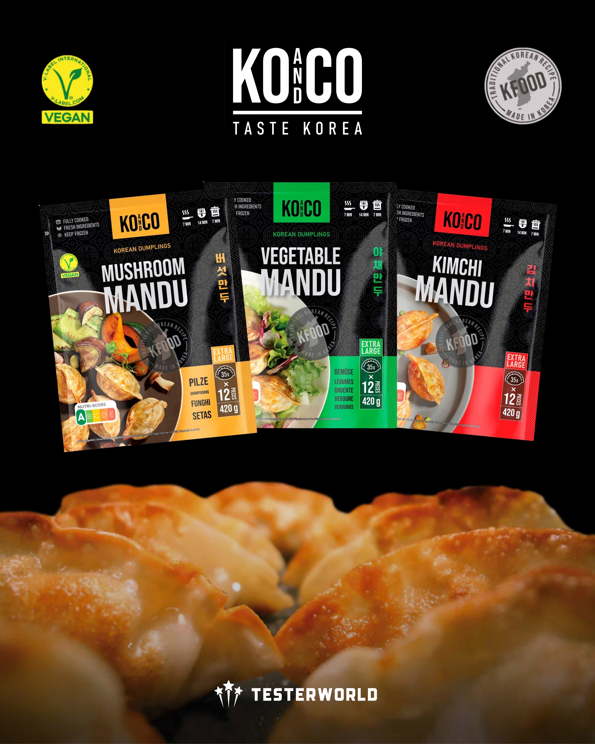 KO&CO Mandu Teigtaschen serviert